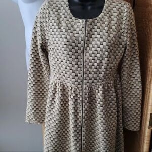 Fabric Womens  Puffed Checkered Printed Dress.